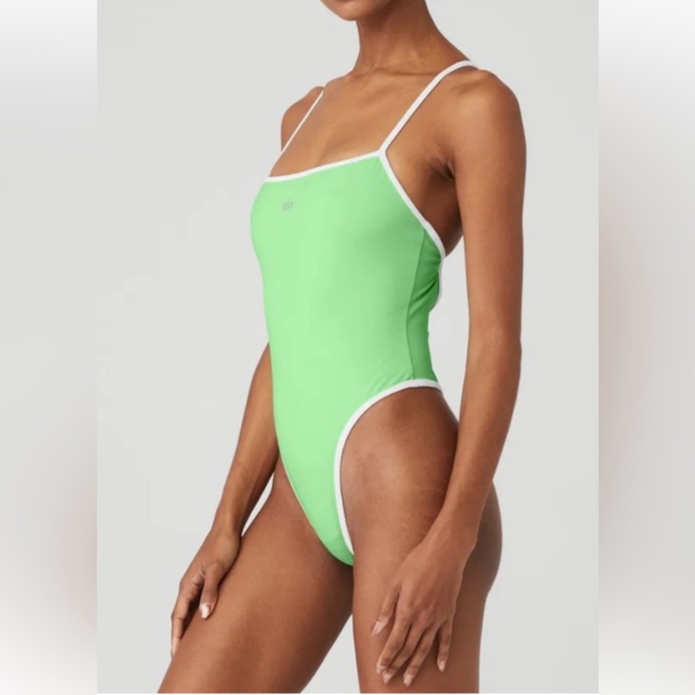 ALO Yoga Lime Green One-Piece Swimsuit